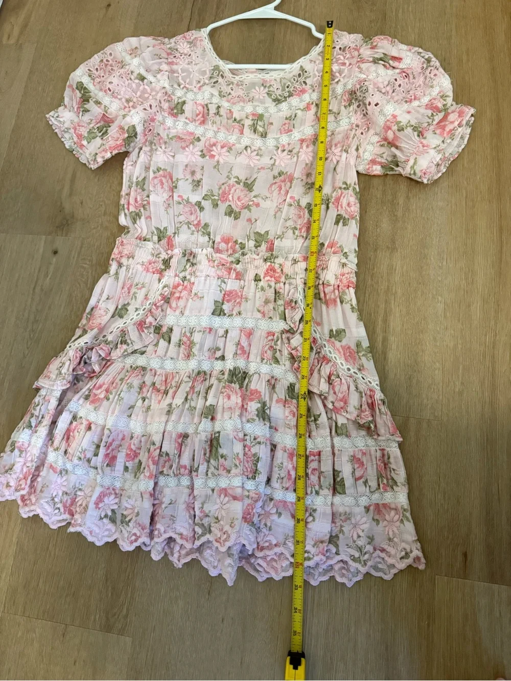 LoveShackFancy Pink Floral Mini Dress - Picture 6 of 6